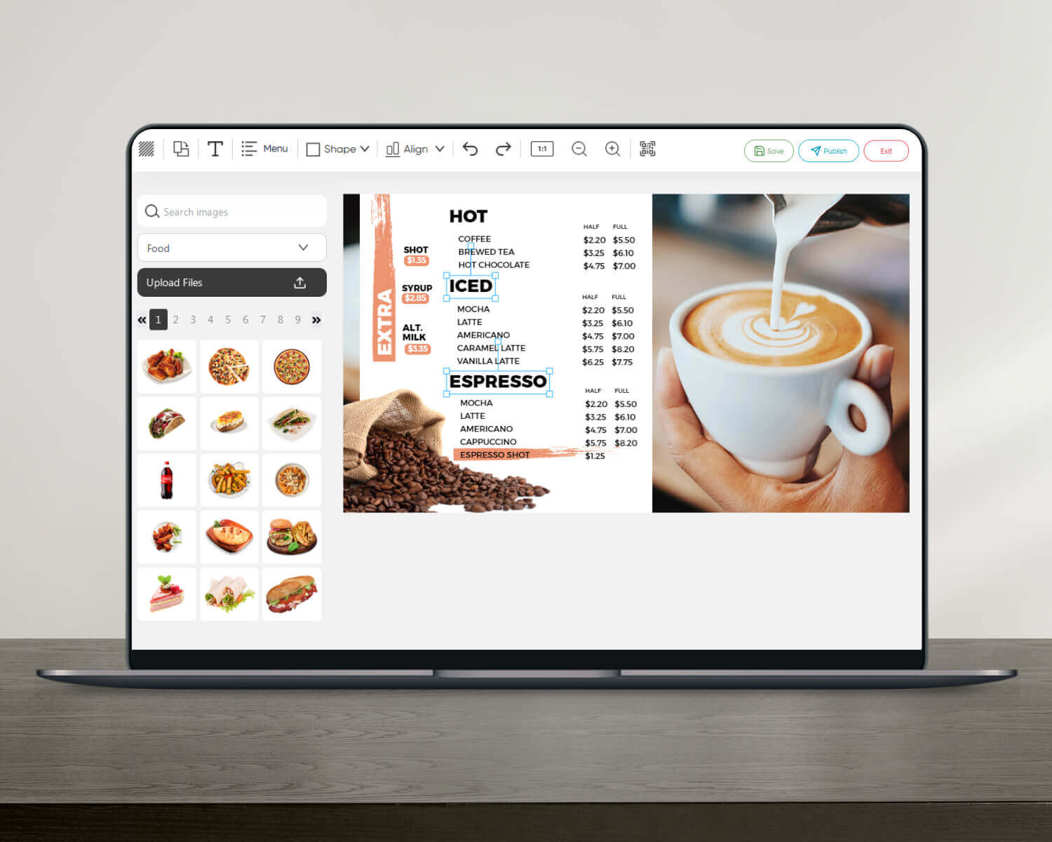 cusomize your coffee shop menu boards design