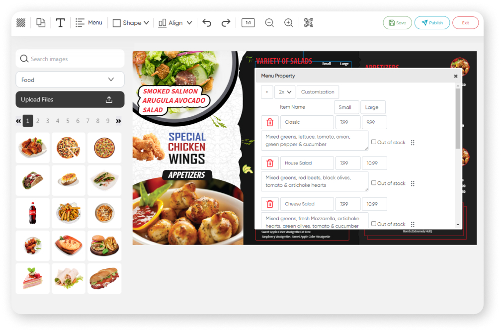 menu